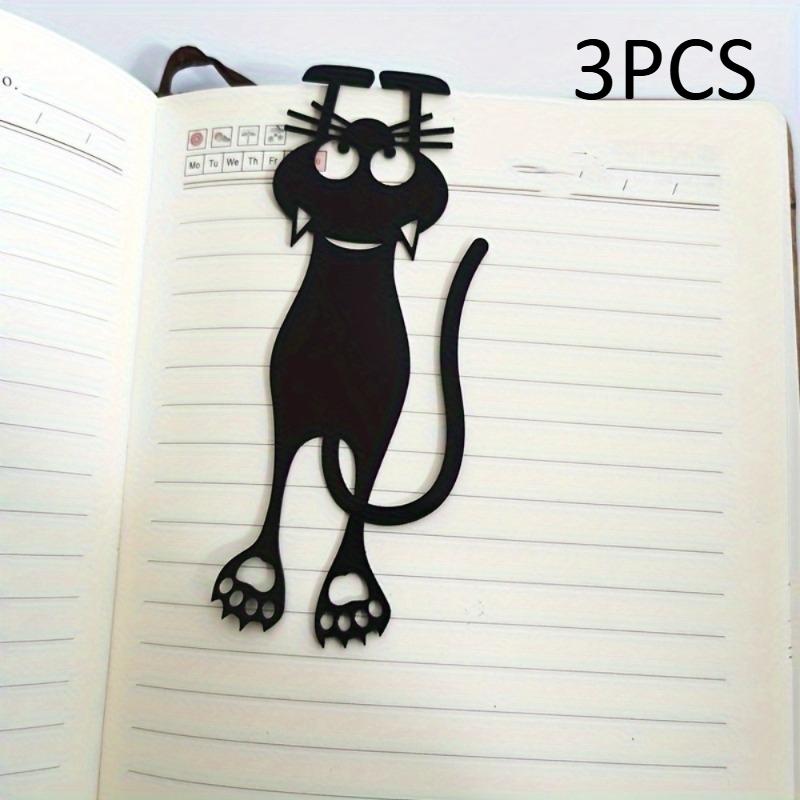 

3/5pcs Vintage Style Black Cat Hollow Out Acrylic Bookend with Dual-Sided Protective Film Decorative Book Separator and Ornament