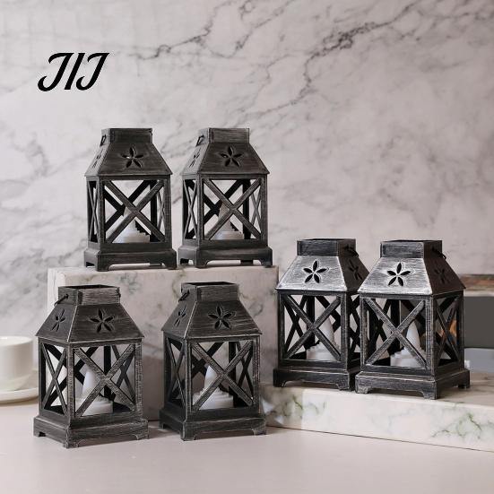 Party Mood Lighting Decorative Lantern with LED Candle, Battery Operated Flickering Flame Lamp, Vintage Night Lamp Hanging Lanterns, Flameless Candle