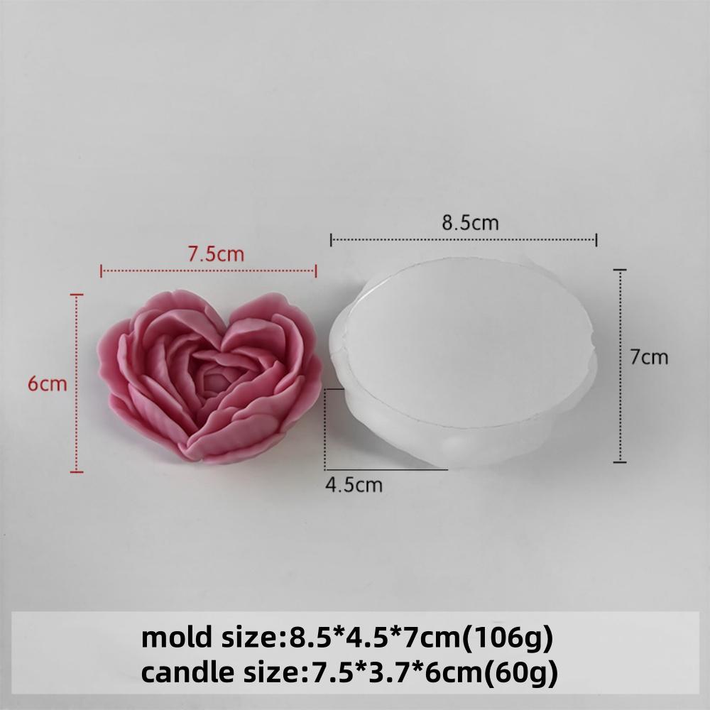 Love Flower Silicone Mold DIY Heart Shaped Rose Scented Candle Plaster Soap Resin Molds Handmade Chocolate Dessert Cake Tool