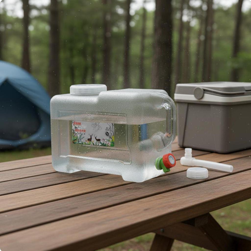 Water Jug with Spigot Food Grade Car Storage Bucket for Campers, Hikers, Home Use 5L Null