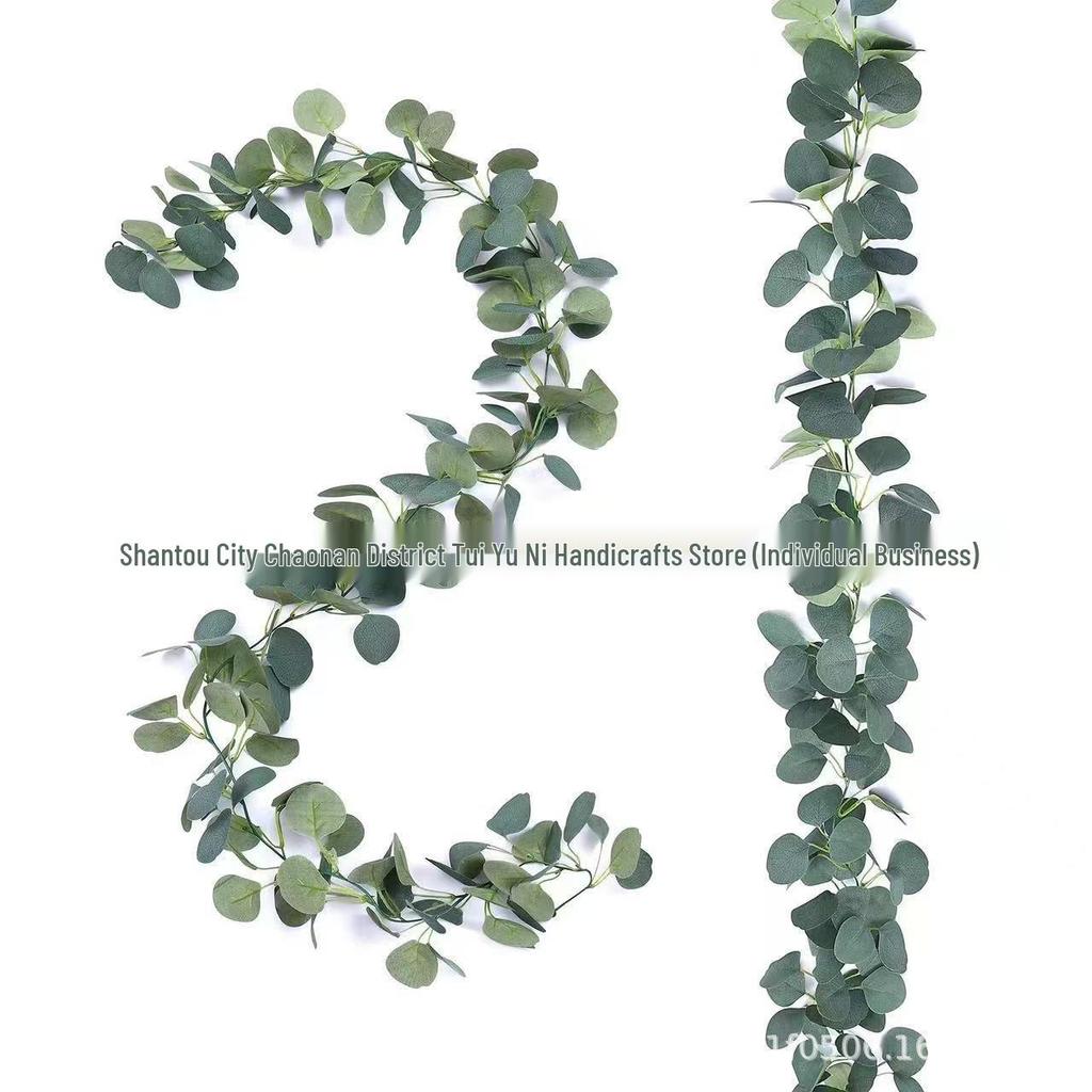 Rattan Eucalyptus Money Leaf Fake Vine Pendant Decoration - Green Handmade Christmas Ornament