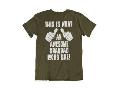 Mens AWESOME GRANDAD Looks Like Christmas T-Shirt Gift For Grandfather Grampy