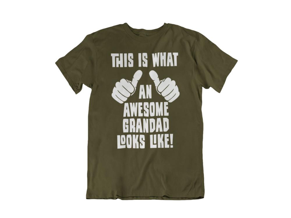 

Mens AWESOME GRANDAD Looks Like Christmas T-Shirt Gift For Grandfather Grampy M