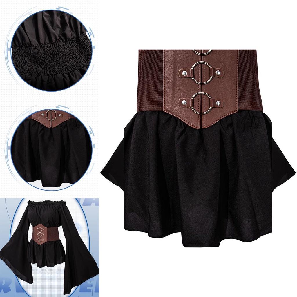 Trendy Pirate Costume Medieval Women's Pirate Shirt Cosplay Clothing