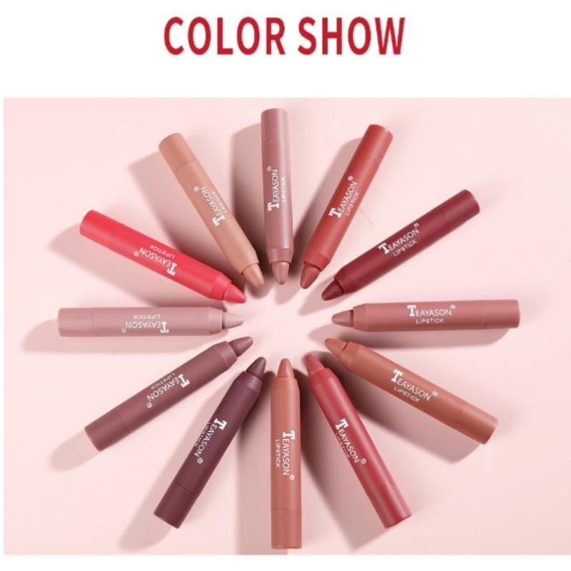 12 Colours Lips Makeup Lipstick Lesk na rty Kosmetická rtěnka s dlouhotrvající hydratací