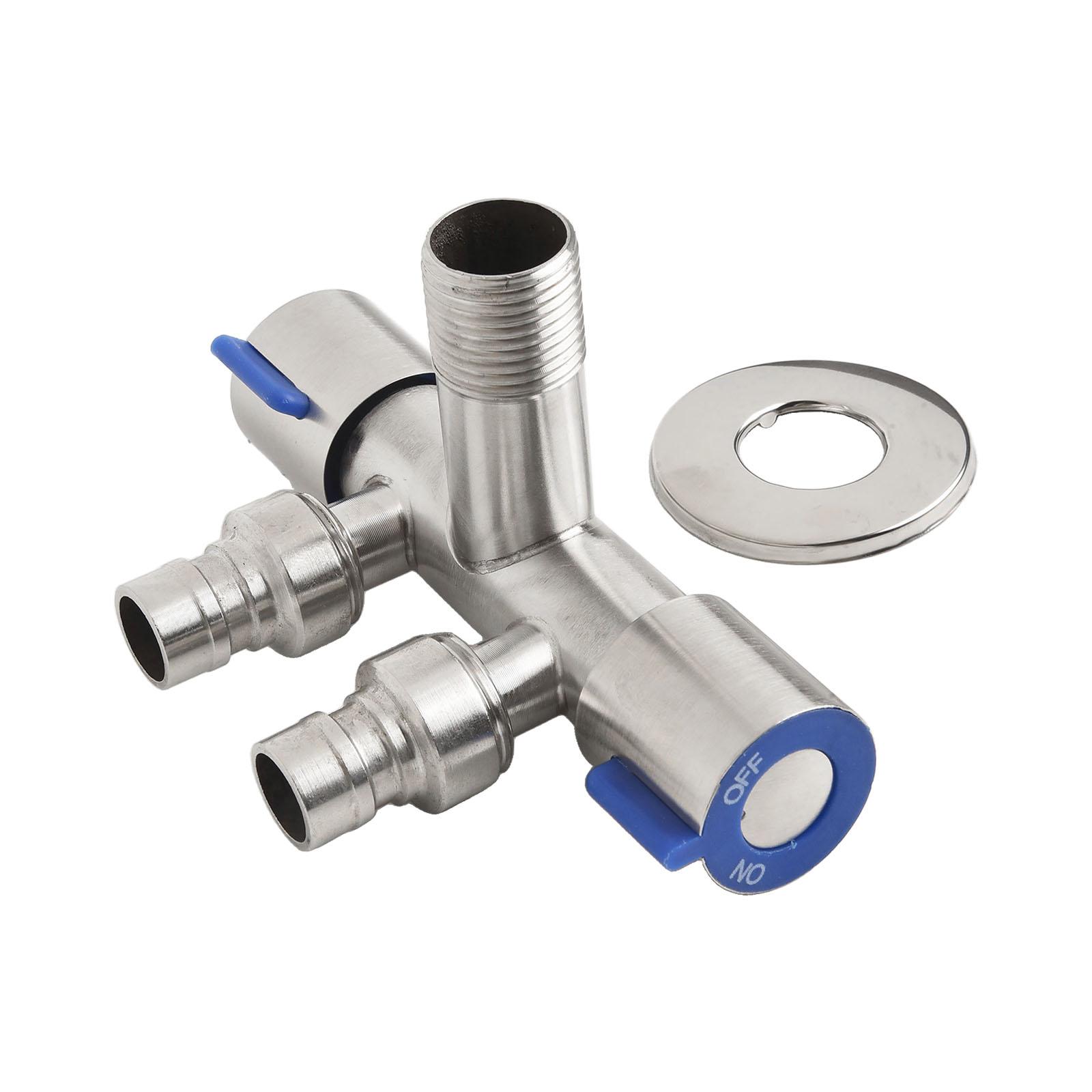 

Double Handle Stainless Steel Toilet Angle Valve 1 In 2 Out Dual Use Rust Resistant Water Valve Easy Installation Silver China Mainland