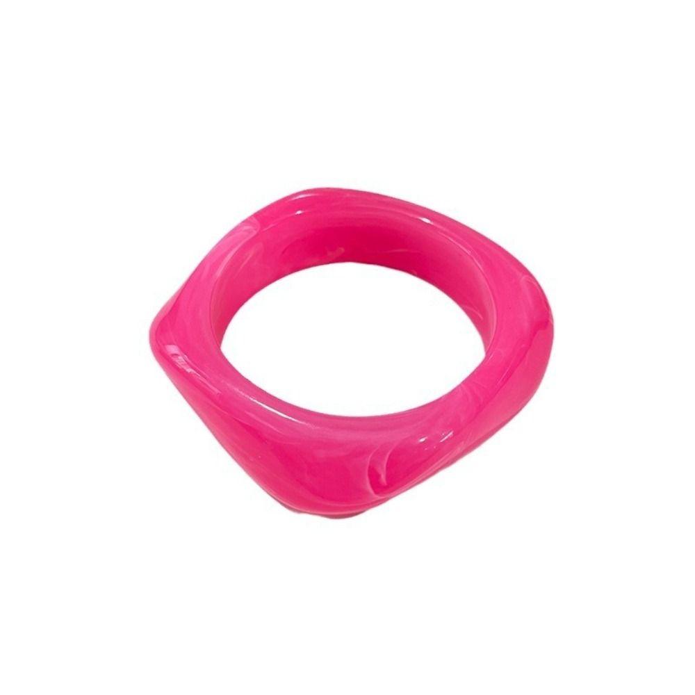 Acrylic Geometric Chunky Bangles Colorful Wristband Fashion Charm Bracelet Jewelry Gifts