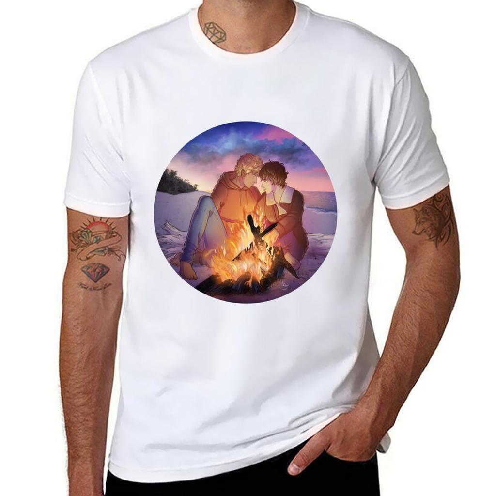 Bonfire Heart, A Solangelo Fan Art T-shirt Cotton T Shirts High Quality Anime Tshirt T Shirts For Man Cotton Funny T-shirt