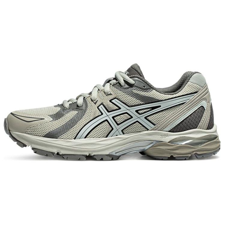 Asics Gel-Flux Comfortable Fabric Synthetic Leather Shock Absorbing Durable Low-Top Running Shoes Women sneaker Light-Gray White 1012B464-024