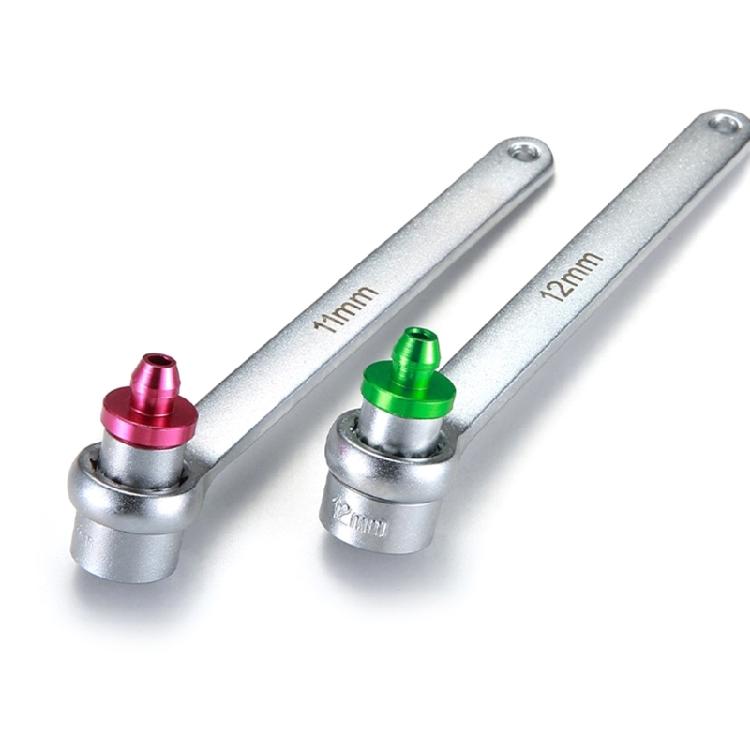 Grade Brake Bleeder Tool Set 7 12mm 12 Point Wrench Anti Backflow Valves And Extended Silicone Hose Included