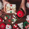 60 Grain Christmas Button Plaid Fine Edge Button Sweater Sewing Decorative Button Hand Painted Accessories Accessories Wooden