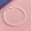 925 Sterling Silver Fashion Daily 6mm Side Double Buckle Bracelet Birthday Anniversary Party Gift
