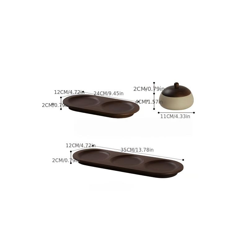 Traditional Chinese Snack Tray Tableware Dried Fruit Plate Coffee Bean Storage Can Pepper Salt Jar Kitchen Storage Home Decor