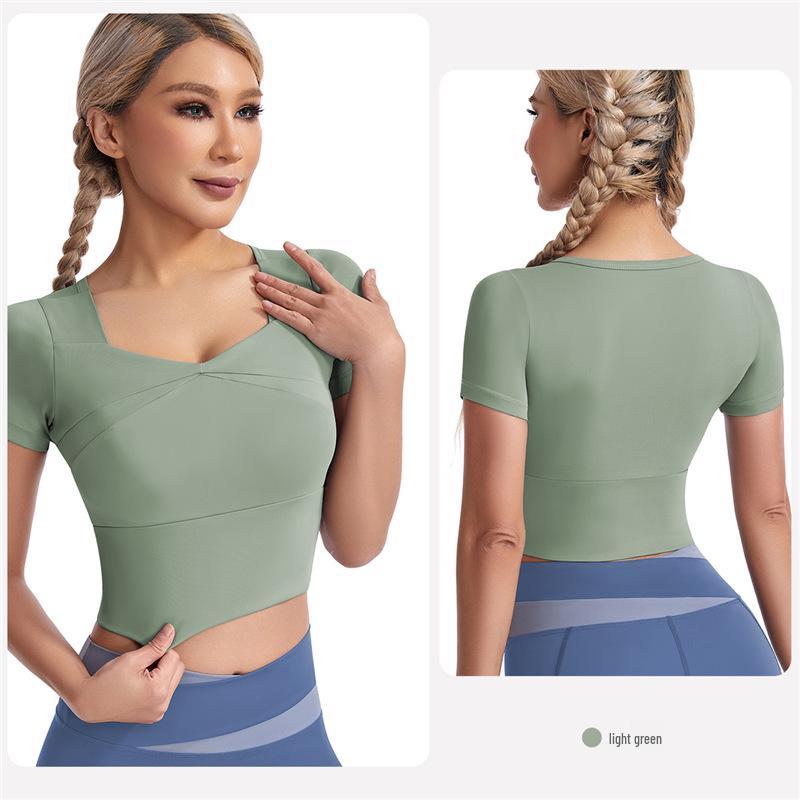 

Silk Grid Women s Summer Quick-Dry Yoga Crop Top Medium