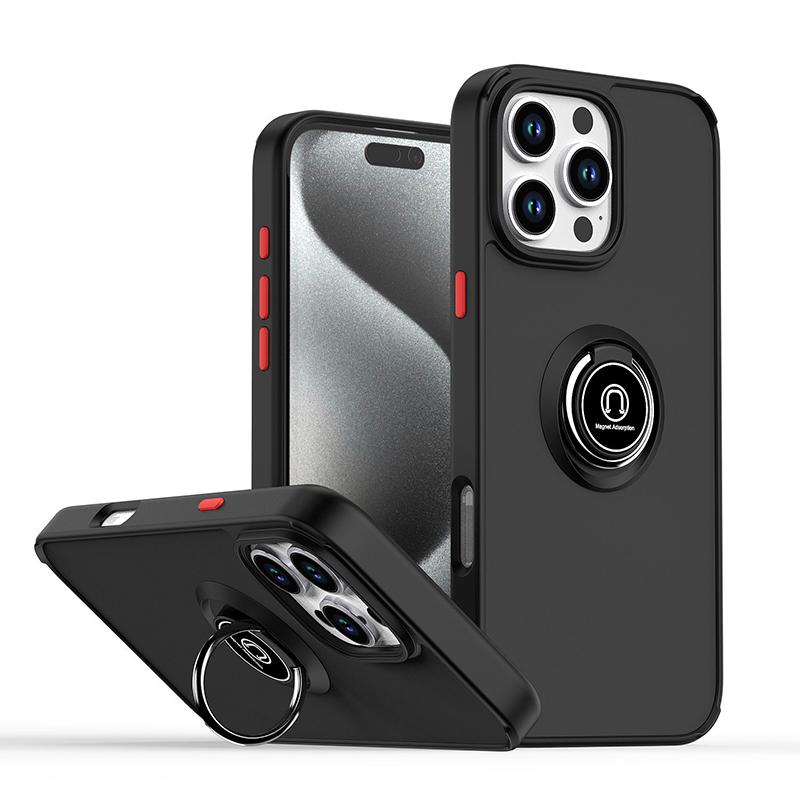 For iPhone 16 Pro Max Case Shockproof Armor Magnetic Ring Fold Rotate Holder Cover For iPhone 16 Plus 16Pro Max Matte Phone Case