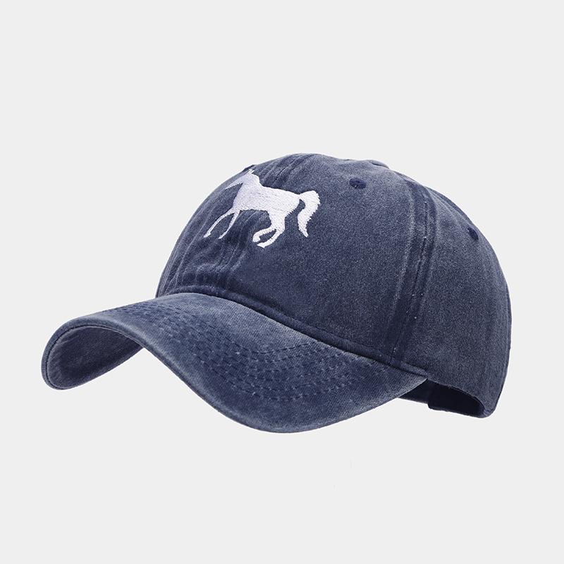 New Luxury Horse Embroidery PVC Adjustable Sun Hat for Unisex Casual Outdoor Fashion