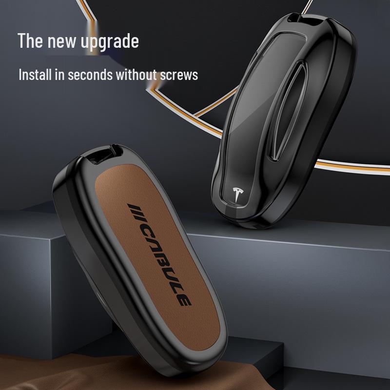 

Tesla Model X Full Wrap Key Case - Alloy & Textured Leather