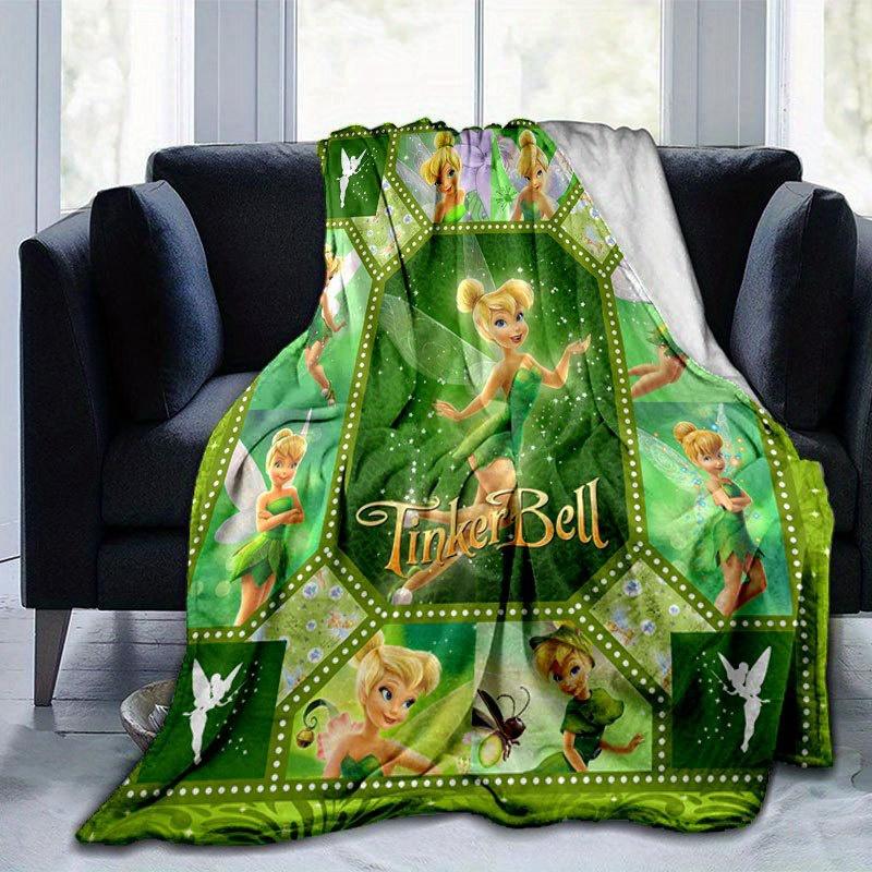 Manta de Campanilla Ultra Suave, Cálida, Acogedora para Sala de Estar, Sofá, Accesorio de Viaje para las Cuatro Estaciones Personaje de Dibujos Animados Lindo Decoración del Hogar