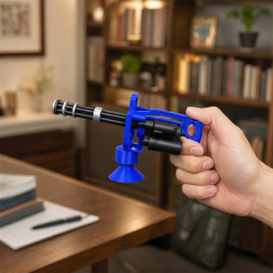 3D Printed Gatling Gun-shaped Figurine, Rotating Desktop Toy, Military Style Desk Decor, Funny Stress Relief Fidget Toy for Adults and Kids, Creative