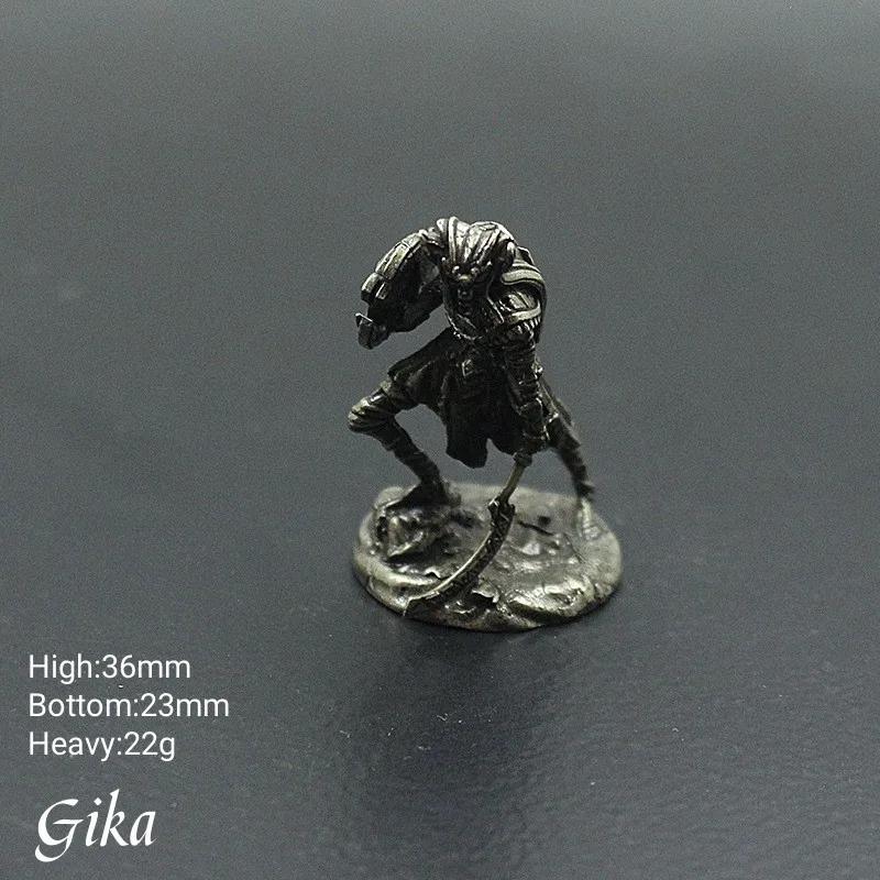 Vintage White Bronze Demon Race Soldier Statue Desktop Board Game Soldier Model Toys Desk Mini Decorative Ornament Crafts Gifts