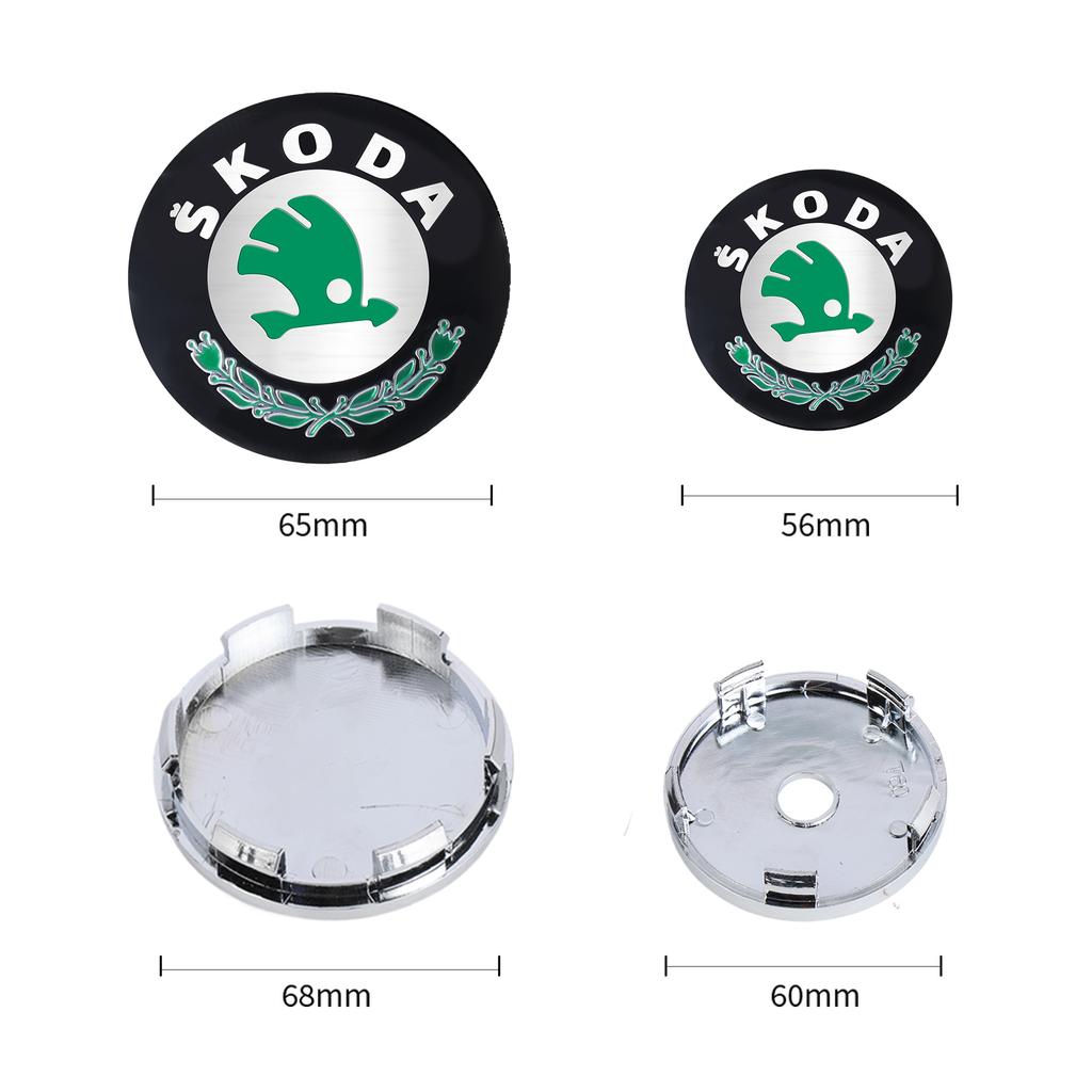 56/60/68/65mm Car Styling Wheel Center Hub Caps Rim Cover Badge Sticker For Skoda Octavia Fabia Rapid Superb Kodiaq Karoq Kamiq