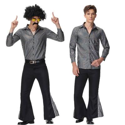 Halloween Vintage 70er Disco Hippie Hip Hop Sänger Maskenball Show Kostüm