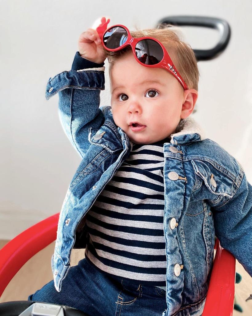 DUCO Baby Polarized Flexible Rubber UV400 Suitable for Ages K012 Sunglasses, Lenses, Frame, Headband, Protection, 0-3, (Red)
