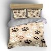 Paw Print Beige Bedding Set Bedding Duvet Cover Set Duvet Cover Pillowcases  (1 * Duvet Cover 2 * Pillowcases, Without Duvet Insert)