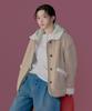 Covernat Woman Reversible Shearling Jacket Beige
