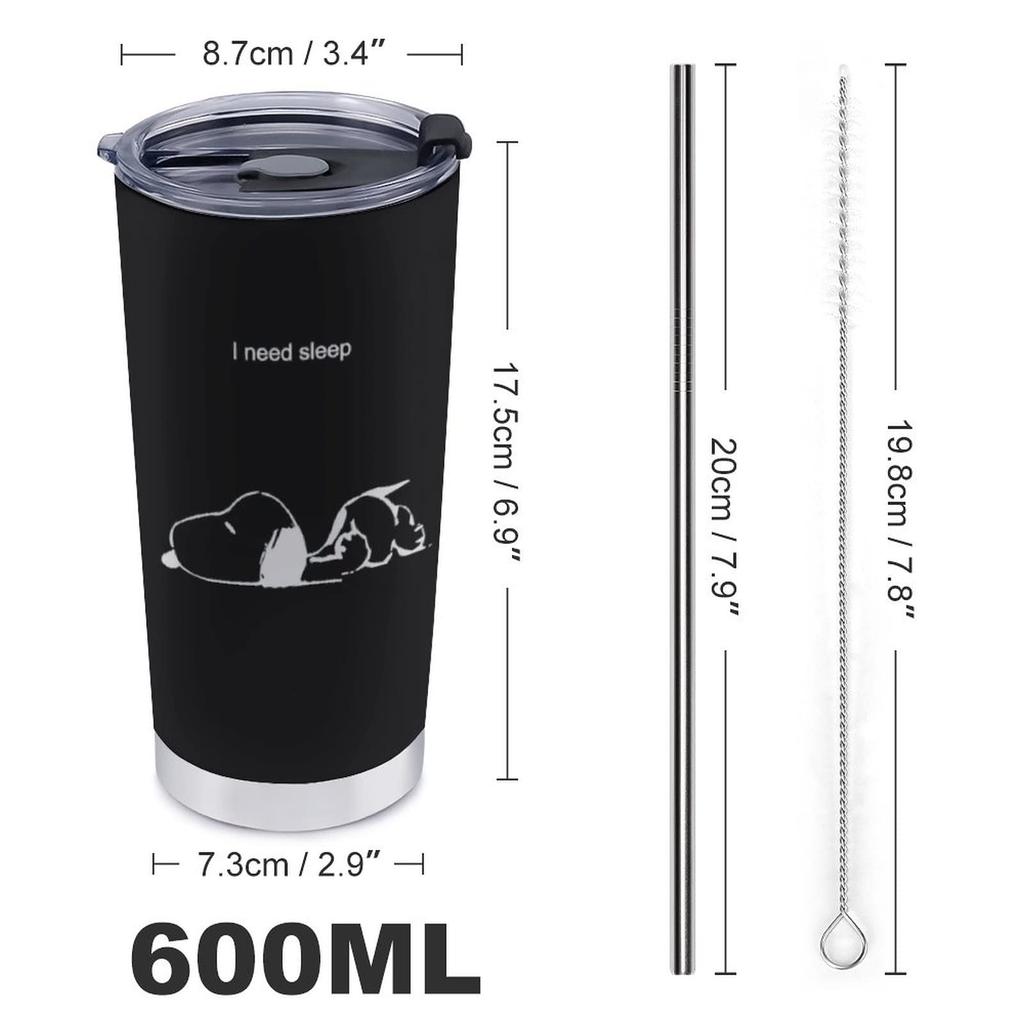 Snoopy Mug Coffee Cup Convenience Store Cup Tumbler Stainless Steel with Lid Portable Gasudeo Direct Drip Gift Car Character Goods Cute 600ml Cold/Hot