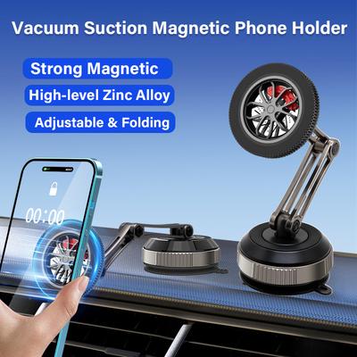 Kovový Univerzální Magnetický Držák Telefonu do Auta Nastavitelný Přísavný Skládací Stojan na Telefon pro Zrcadlo Posilovnu Koupelnu Sprchu Domov