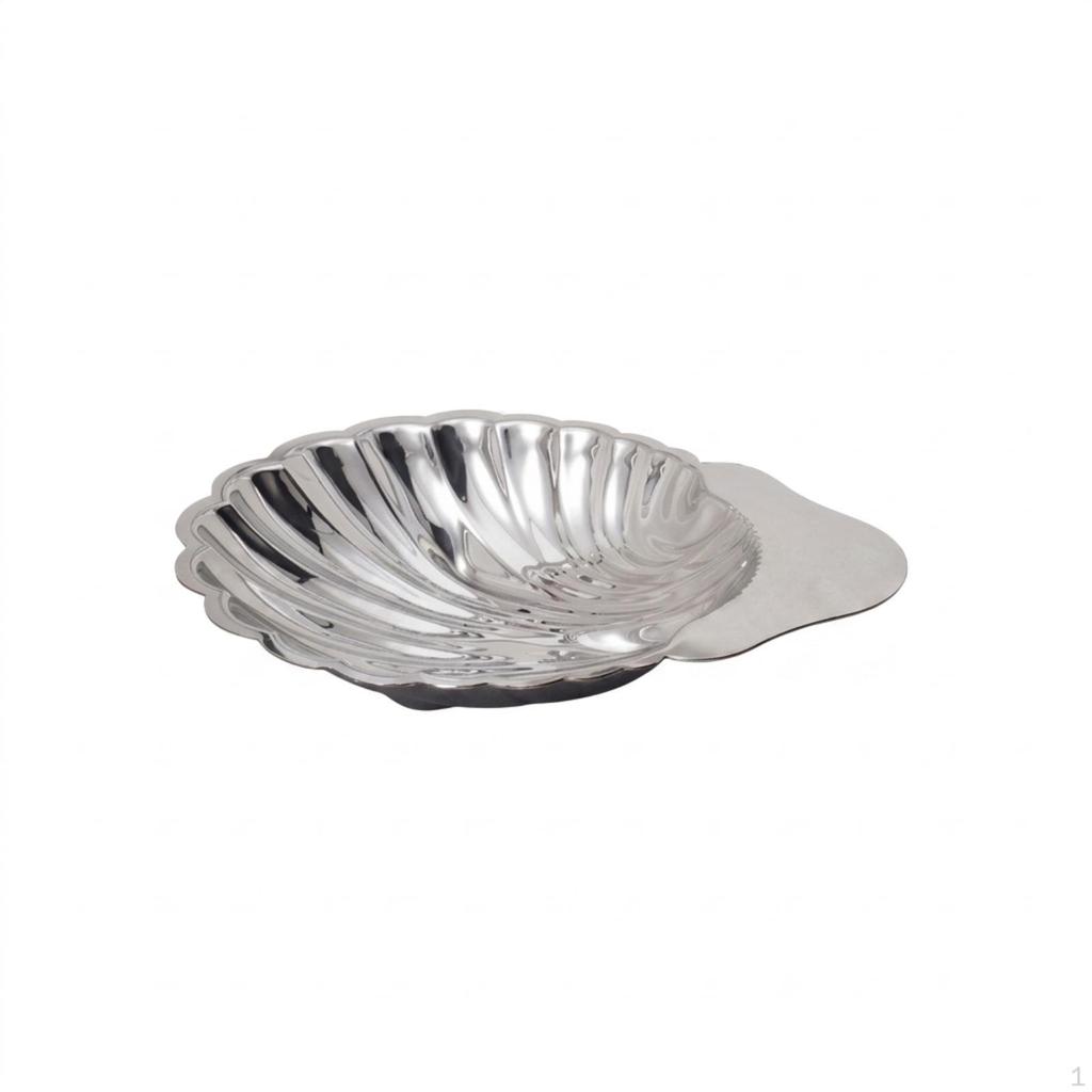 Muschelschale Spiegelglanz Edelstahl Dekorative Obstschale mit flachem Rand für Hausbesitzer,