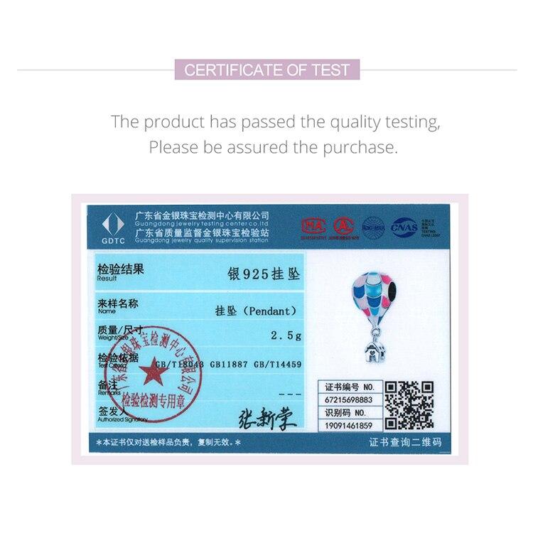 WOSTU 925 Sterling Silver Vinatge Hot Air Balloon Hut Charm Bead Pendant Fit Original Bracelet Necklace For Women Jewelry