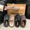 Women's Cotton Cloth Clogs Cork Footbed Leather Mules Slippers Comfortable Potato Shoes Arch Support Cotton Slippers