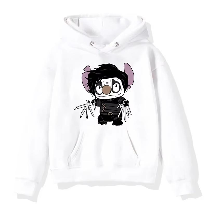Halloween Stitch Pattern Hoodies Cute Cartoon Disney Sweatshirts Pocket Clothing Daily Men Hoodies Autumn Winter Pullover Tops
