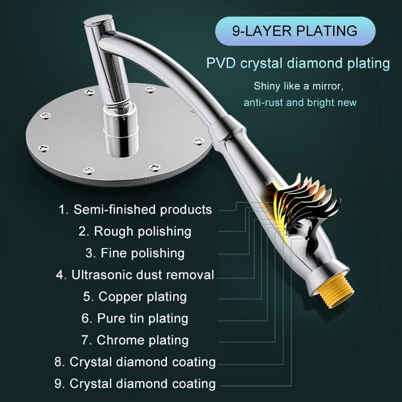 Bathroom 6 ”8 Inch Shower Head ABS Chrome Shower Head Water Saving Bathroom Rain Spa Square Handheld ELA087-1