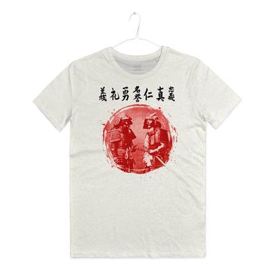 Sieben Tugenden Samurai Kampfsport Japan Bushido T-Shirt Mann Hagakure