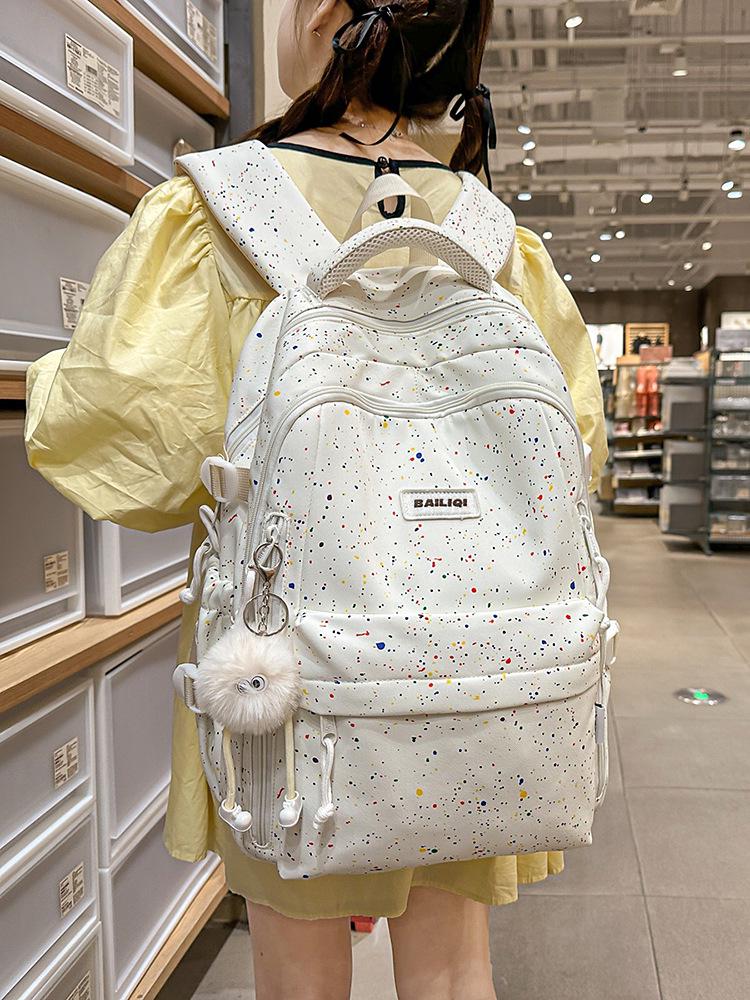 Damen Rucksack im schlichten pastoralen Stil: Ideal für Campus, Reisen und Studenten - Große Kapazität für Junior High, High School und College.