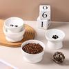Ceramic Tall Footed Drinking Water Food Bowls, Anti Overturning Neck Protection Flat Mouth Snacks Cat Bowl, Pet Articles, 1Pc