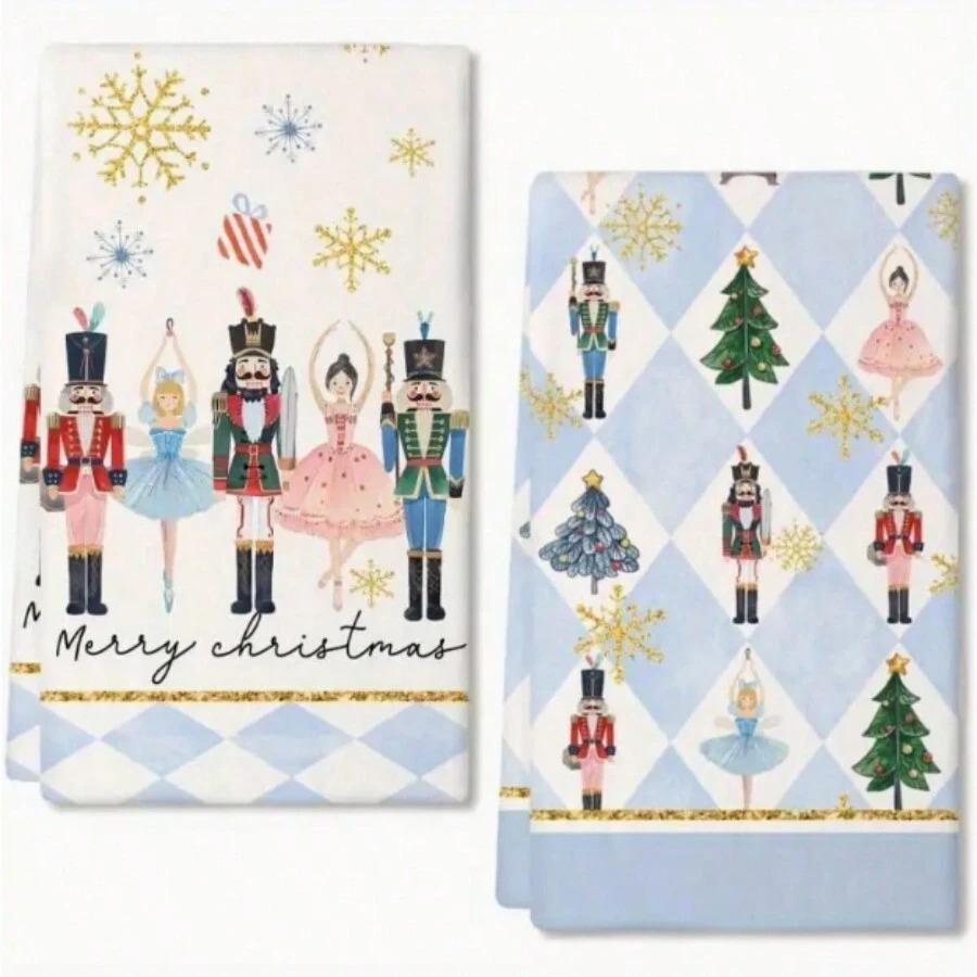 1pc/2pc/4pc/pack Christmas Scrub Sponge Creative Kitchen Dish Cloth Festive Cleaning Decor for Home & Table Kitchen Dish Towel Xmas Cleaning Supplies