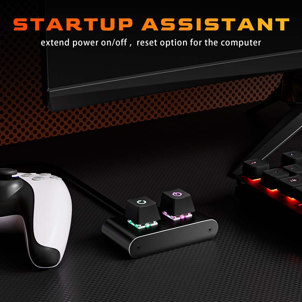 ON Off Reset Switch Button Extended Startup HDD LED External Power Supply Button Computer Power Switch for Home Office Internet