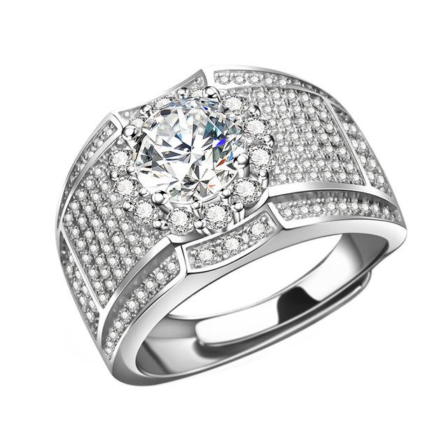 

Мужское увеличенное большое кольцо с бриллиантом Fl 1,5 карата, натуральное серебро 925 пробы, Anillos De Jewelry, коробка для обручальных колец с бриллиантами 12 белый