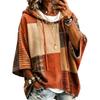 Women's Fashion Hoodie Sweatshirt with Plaid Print and - Casual Loose Fit for Everyday Wear