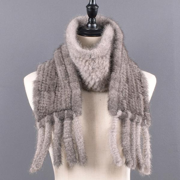 Fashion Fur Scarf for Winter Real Mink fur women Scarves Ladies Tassel Real Fur Shawls Winter Natural Rex Mink Fur Bib