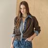 Washing Denim Shirt Collar Knit Cardigan Ze11qd002na