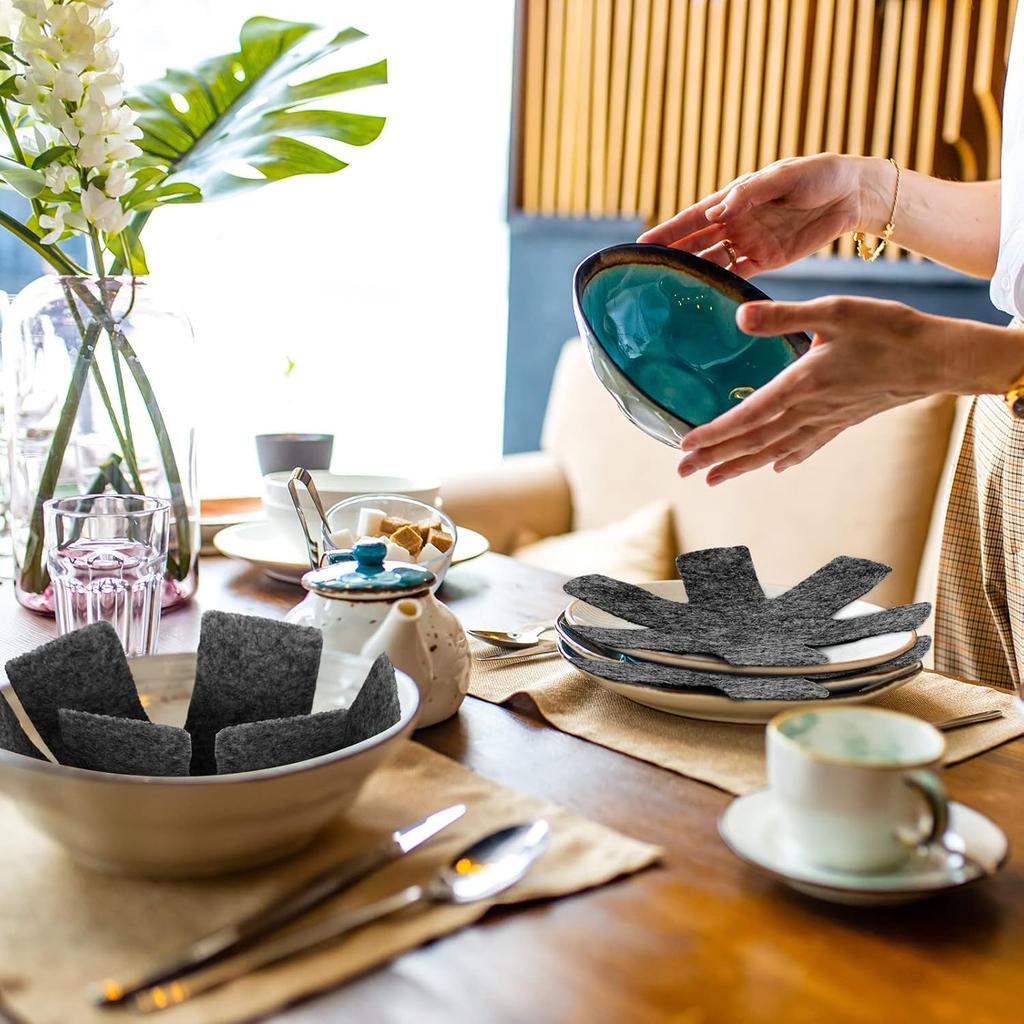 40 Pcs Pot and Pan Protectors 5 Different Sizes Cookware Protector Pot Dividers Stacking Separators Pads for Protecting and Separating Pans, Gray