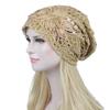 Omen Sequins Lace Turban Cap Flower Muslim Headwear Hat Female Head Wraps Ladies Bonnet Turbante Mejur
