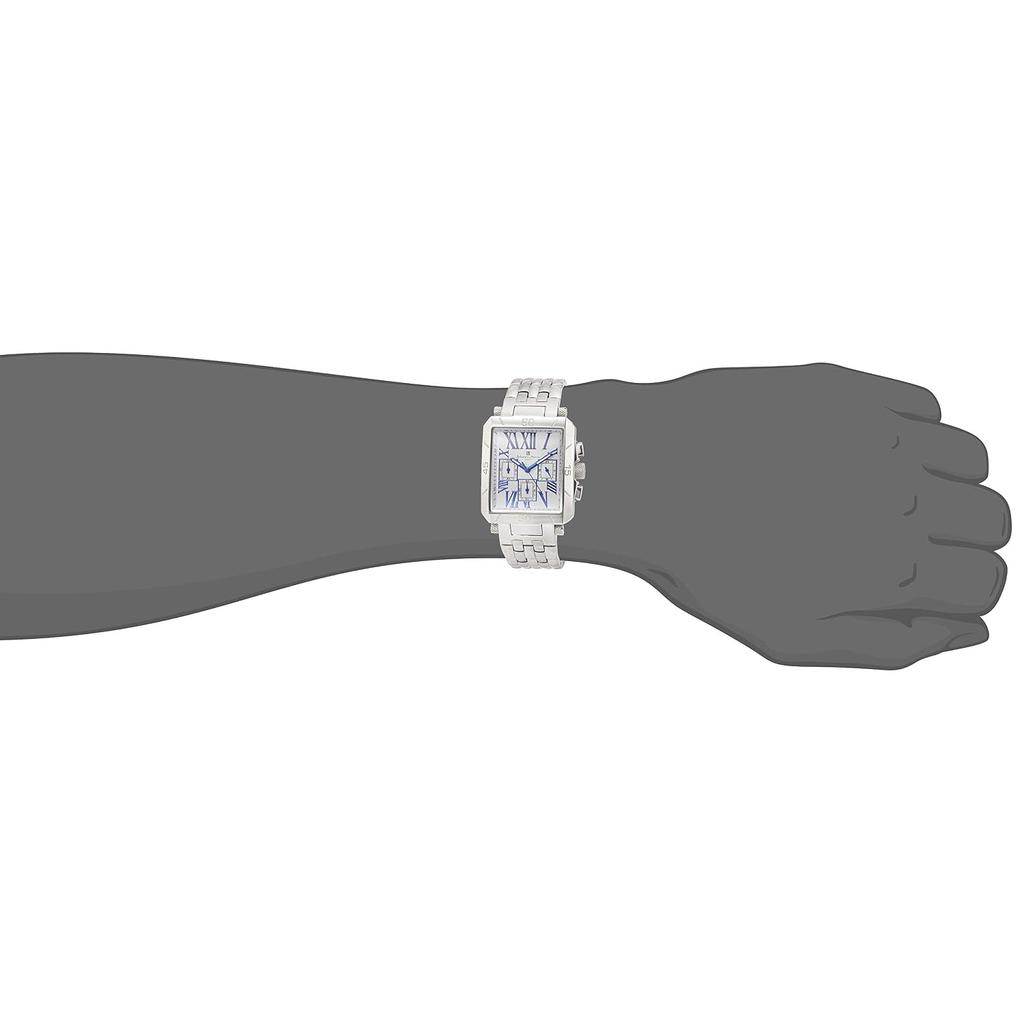 Salvatore Marra Men's Chronograph Watch SM17117-SSWHBL Roman Index Guilloche Dial Stainless Steel