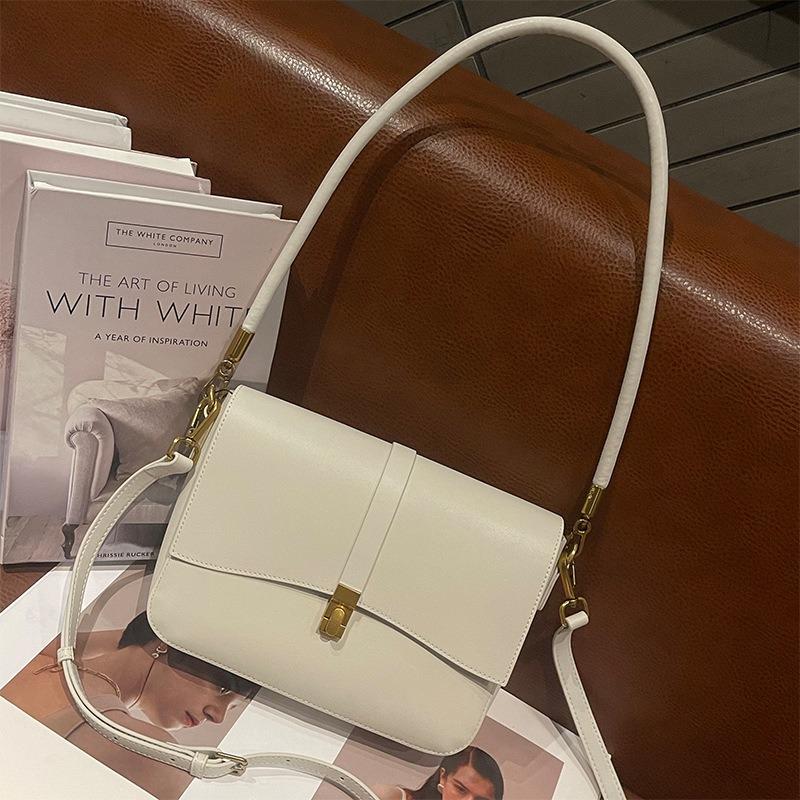 

Leather bag women s new spring and summer niche design women s bag high-end small square bag commuter shoulder messenger bag