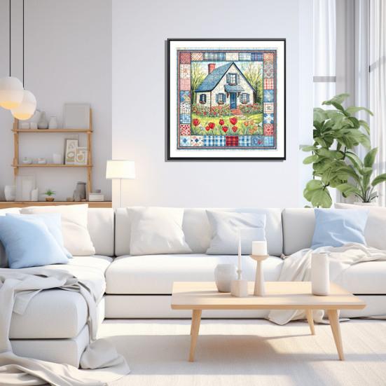 500Pcs/Set Vintage Collage Jigsaw Puzzle Patchwork Bloom House Puzzle Challenge Game Educational Paper Puzzle Toy Holiday Home Decoration
